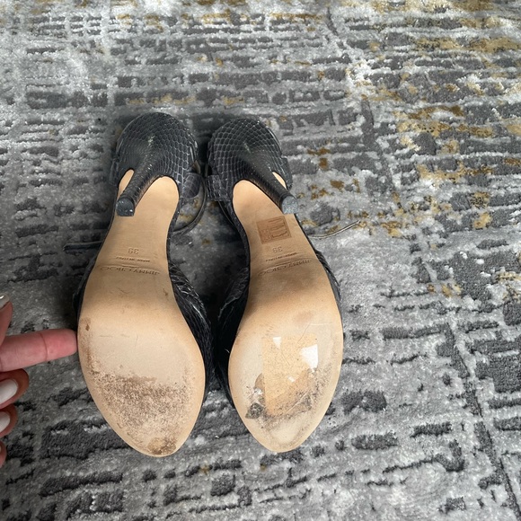 Jimmy Choo Greta Grey Snake Print Platform Heels - Picture 4 of 4